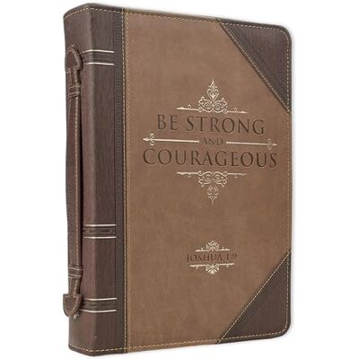 ART Bible Cover Lux-Leather Strong & Courageous Joshua 1:9 ART Bible Cover Lux-Leather Strong & Courageous Joshua 1:9