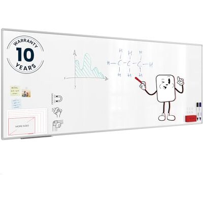 ALLboards Lavagna Bianca Magnetica Cancellabile a Secco Cornice in Alluminio Anodizzato 250x100 cm Vassoio Portapennarelli, Superficie Laccata ALLboards Lavagna Bianca Magnetica Cancellabile a Secco Cornice in Alluminio Anodizzato 250x100 cm Vassoio Portapennarelli, Superficie Laccata