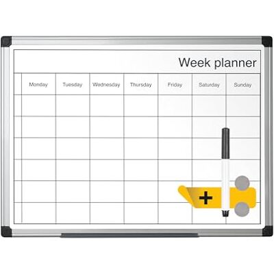 Bi-Office Lavagna magnetica cancellabile a secco per planning mensile, 400 x 600 mm, colore: Bianco Bi-Office Lavagna magnetica cancellabile a secco per planning mensile, 400 x 600 mm, colore: Bianco