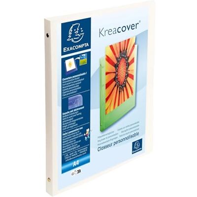 Exacompta Rif. 51189E Cartone da 20 raccoglitori morbidi opachi, personalizzabili, 1 tasca, 4 anelli rotondi da 15 mm, dimensioni esterne: 32 x 25 cm, formato A4, colore: bianco Exacompta Rif. 51189E Cartone da 20 raccoglitori morbidi opachi, personalizzabili, 1 tasca, 4 anelli rotondi da 15 mm, dimensioni esterne: 32 x 25 cm, formato A4, colore: bianco