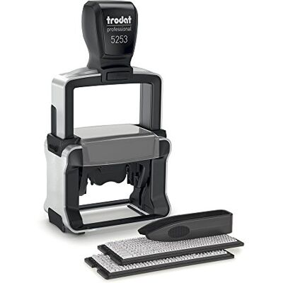 Trodat Professional 5253 Typo, Timbro Autoinchiostrante Fai-da-Te Componibile, max 6 Righe, Impronta 49 x 28 mm, Cartuccia Inclusa di Colore Nero, Struttura in Acciaio Inox Robusta per Uso intensivo Trodat Professional 5253 Typo, Timbro Autoinchiostrante Fai-da-Te Componibile, max 6 Righe, Impronta 49 x 28 mm, Cartuccia Inclusa di Colore Nero, Struttura in Acciaio Inox Robusta per Uso intensivo