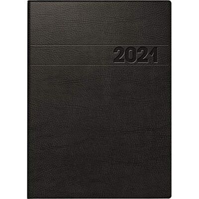 BRUNNEN Calendario per libri modello 796, 2 pagine = 1 settimana, 14,8 x 20,5 cm, con copertina in schiuma, colore nero, calendario 2021 BRUNNEN Calendario per libri modello 796, 2 pagine = 1 settimana, 14,8 x 20,5 cm, con copertina in schiuma, colore nero, calendario 2021