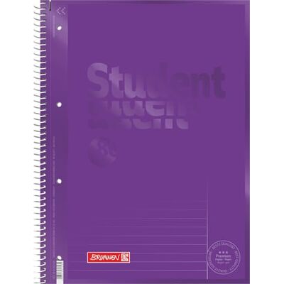 BRUNNEN Blocco universitario Premium Student Colour Code A4, rigatura 25, 80 fogli, viola BRUNNEN Blocco universitario Premium Student Colour Code A4, rigatura 25, 80 fogli, viola