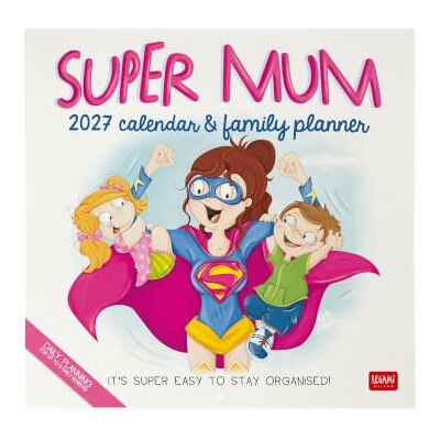 Legami Calendario da Parete 2027, Super Mum, Calendario da Muro Grande, 12 Mesi e Planner Annuale, in Inglese, Spazio per Note, Segni Zodiacali, Festività Internazionali, 30 x 29 cm Legami Calendario da Parete 2027, Super Mum, Calendario da Muro Grande, 12 Mesi e Planner Annuale, in Inglese, Spazio per Note, Segni Zodiacali, Festività Internazionali, 30 x 29 cm