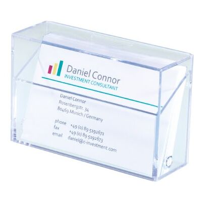 Sigel GmbH Contenitore per 100 biglietti da visita, formato carta di credito, 86 x 56 mm, trasparente Sigel GmbH Contenitore per 100 biglietti da visita, formato carta di credito, 86 x 56 mm, trasparente