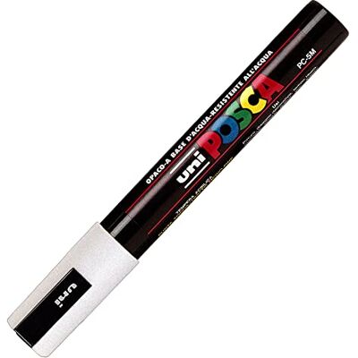 Uni-Ball POSCA Marcador permanente PC-5M punta de 1,8-2,5 mm. Tinta pigmentada blanco 152637000 Uni-Ball POSCA Marcador permanente PC-5M punta de 1,8-2,5 mm. Tinta pigmentada blanco 152637000