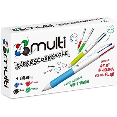 OSAMA , 4 Multi Set Penne Colorate 4 Colori, 12 Pezzi Penna Multicolore a Sfera, 1.0 mm, con Inchiostro Nero, Blu, Rosso e Verde, Ideale per Cartoleria e Cancelleria Scuola, Università e Ufficio OSAMA , 4 Multi Set Penne Colorate 4 Colori, 12 Pezzi Penna Multicolore a Sfera, 1.0 mm, con Inchiostro Nero, Blu, Rosso e Verde, Ideale per Cartoleria e Cancelleria Scuola, Università e Ufficio