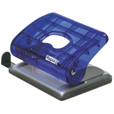 Rapid Esselte Leitz EC20 Perforatore in plastica e metallo, 20 fogli, colore blu trasparente Rapid Esselte Leitz EC20 Perforatore in plastica e metallo, 20 fogli, colore blu trasparente