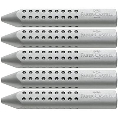 Faber-Castell 187100 Gomma triangolare Grip 2001, 5 pezzi, colore: Grigio Faber-Castell 187100 Gomma triangolare Grip 2001, 5 pezzi, colore: Grigio