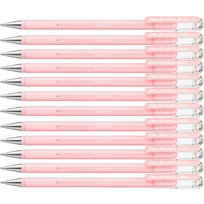 Pentel K108P Hybrid Milky inchiostro pastello rosa, 12 pz Pentel K108P Hybrid Milky inchiostro pastello rosa, 12 pz