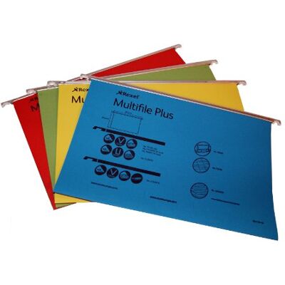 Rexel Multifile Plus Confezione da 20 cartelle sospese, A4, 15 mm, colori assortiti Rexel Multifile Plus Confezione da 20 cartelle sospese, A4, 15 mm, colori assortiti