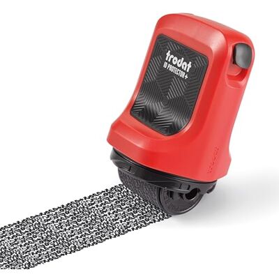 Trodat ID Protector+ Ink Roller, Timbro a Rullo di Inchiostro 3 in 1 per Protezione Dati dal Furto di Identità in 1 Solo Gesto, con Apri-Lettere e Lama Apri-Pacchi Integrati, Rosso Inchiostro Nero Trodat ID Protector+ Ink Roller, Timbro a Rullo di Inchiostro 3 in 1 per Protezione Dati dal Furto di Identità in 1 Solo Gesto, con Apri-Lettere e Lama Apri-Pacchi Integrati, Rosso Inchiostro Nero