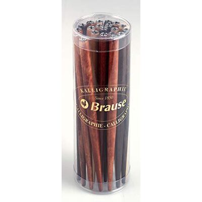 Brause Confezione di 20 cannucce per pennini in legno naturale, Multicolore Brause Confezione di 20 cannucce per pennini in legno naturale, Multicolore