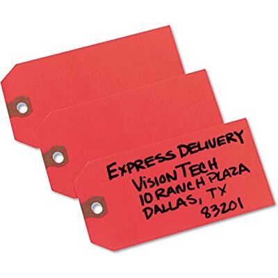 Avery Cartellini per spedizioni senza corde, carta, 10 x 6 cm, rosso (confezione da 1000) Avery Cartellini per spedizioni senza corde, carta, 10 x 6 cm, rosso (confezione da 1000)