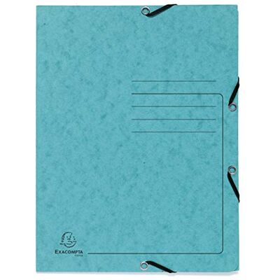 Exacompta Cartella elastica a 3 alette, formato A4, 355 g, colore: Turchese, confezione da 25 Exacompta Cartella elastica a 3 alette, formato A4, 355 g, colore: Turchese, confezione da 25
