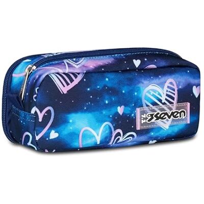 Seven Scuola Portapenne Doppio, Blu, Tasca Interna e Tasca Laterale con Passanti Elastici, 2 Scomparti, Accessori Zaino, Elementari e Medie, Bambina e Ragazza Seven Scuola Portapenne Doppio, Blu, Tasca Interna e Tasca Laterale con Passanti Elastici, 2 Scomparti, Accessori Zaino, Elementari e Medie, Bambina e Ragazza