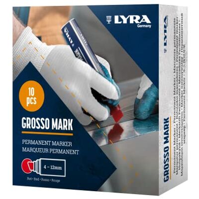 LYRA Kayser.De – Evidenziatore Permanente linea rossa larghezza di 4 – 12 mm impermeabile LYRA Kayser.De – Evidenziatore Permanente linea rossa larghezza di 4 – 12 mm impermeabile