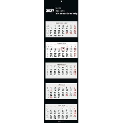 Alpha 5-Monatskalender Black 2027: Wandkalender 33x120 cm mit 5 Monaten im Überblick, Datumsschieber, Jahresübersicht, Schulferien, faltbar, für Büro & Homeoffice Alpha 5-Monatskalender Black 2027: Wandkalender 33x120 cm mit 5 Monaten im Überblick, Datumsschieber, Jahresübersicht, Schulferien, faltbar, für Büro & Homeoffice