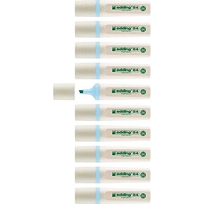 Edding 24 evidenziatori EcoLine Blu pastello 10 evidenziatori Punta a scalpello 2-5 mm per marcare ed evidenziare testi e note in modo facile e veloce Ricaricabile, realizzato in materiale Edding 24 evidenziatori EcoLine Blu pastello 10 evidenziatori Punta a scalpello 2-5 mm per marcare ed evidenziare testi e note in modo facile e veloce Ricaricabile, realizzato in materiale