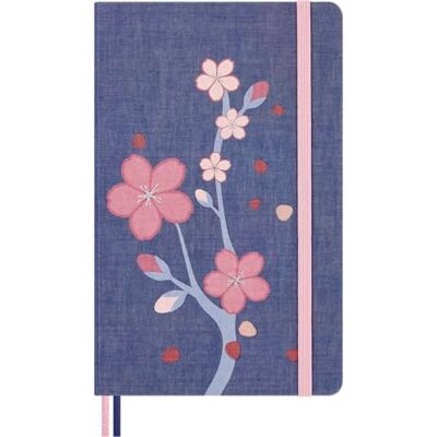 Moleskine Taccuino Sakura, Taccuino con Pagine Bianche, Copertina Rigida in Tessuto e Chiusura Elastica, con Biglietto di Auguri e Adesivi a Tema, Formato Large 13 x 21 cm Moleskine Taccuino Sakura, Taccuino con Pagine Bianche, Copertina Rigida in Tessuto e Chiusura Elastica, con Biglietto di Auguri e Adesivi a Tema, Formato Large 13 x 21 cm