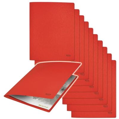 Leitz Cartella in Carta Riciclata e Riciclabile al 100% con Capacità 250 Fogli A4, Chiusura con Barra in Metallo, Gamma Recycle Rosso Leitz Cartella in Carta Riciclata e Riciclabile al 100% con Capacità 250 Fogli A4, Chiusura con Barra in Metallo, Gamma Recycle Rosso