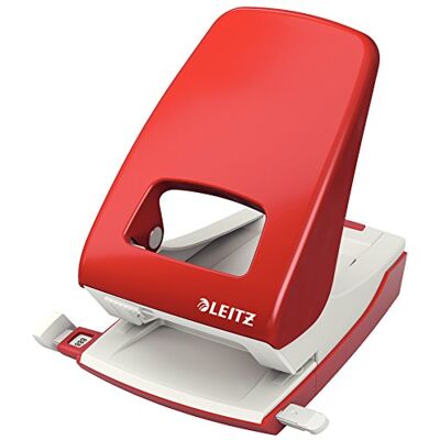 Leitz Pratica Perforatrice da Ufficio, Capacità fino a 40 Fogli, Rosso, Metallo, Guida di Arresto con Barra di Selezione del Formato, Gamma NeXXt, Retail Box, Leitz Pratica Perforatrice da Ufficio, Capacità fino a 40 Fogli, Rosso, Metallo, Guida di Arresto con Barra di Selezione del Formato, Gamma NeXXt, Retail Box,