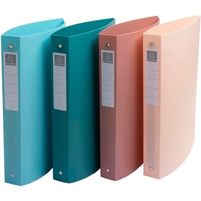 Exacompta Rif. Confezione da 4 raccoglitori semi-rigidi Skandi, in PP riciclato, 4 anelli rotondi, dorso 40 mm, formato esterno: 32 x 26,8 cm, formato A4 Maxi 4 colori assortiti Exacompta Rif. Confezione da 4 raccoglitori semi-rigidi Skandi, in PP riciclato, 4 anelli rotondi, dorso 40 mm, formato esterno: 32 x 26,8 cm, formato A4 Maxi 4 colori assortiti