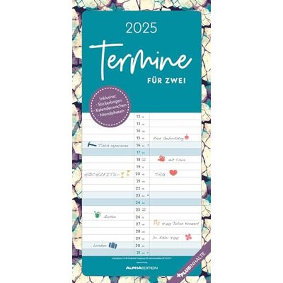 Alpha Calendario familiare 2 colori 2025 – Timer – Agenda appuntamento – Calendario couple – Calendario familiare – 22 X 45 Alpha Calendario familiare 2 colori 2025 – Timer – Agenda appuntamento – Calendario couple – Calendario familiare – 22 X 45