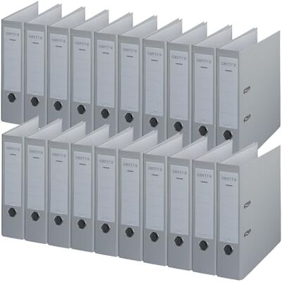 Leitz Centra Cartellina standard (cartone grigio RC, laminata con pellicola in polipropilene, formato A4, larghezza dorso 8 cm, cromata), grigio, confezione da 20 Leitz Centra Cartellina standard (cartone grigio RC, laminata con pellicola in polipropilene, formato A4, larghezza dorso 8 cm, cromata), grigio, confezione da 20