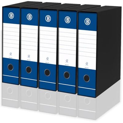 LogicaShop DOX Faldoni Portadocumenti Ufficio con Custodia, Raccoglitore ad Anelli A4, Dorso 8, Formato Commerciale, 32 cm Altezza, Classificatori Dossier Archivio Fatture e Documenti, 5 Pz (Blu) LogicaShop DOX Faldoni Portadocumenti Ufficio con Custodia, Raccoglitore ad Anelli A4, Dorso 8, Formato Commerciale, 32 cm Altezza, Classificatori Dossier Archivio Fatture e Documenti, 5 Pz (Blu)