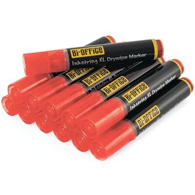 Bi-Office InkstringXL Marcatore ad Inchiostro Liquido Per Lavagna Bianca Con Punta Tonda 3mm – Rosso, Confezione Da 12 Bi-Office InkstringXL Marcatore ad Inchiostro Liquido Per Lavagna Bianca Con Punta Tonda 3mm – Rosso, Confezione Da 12