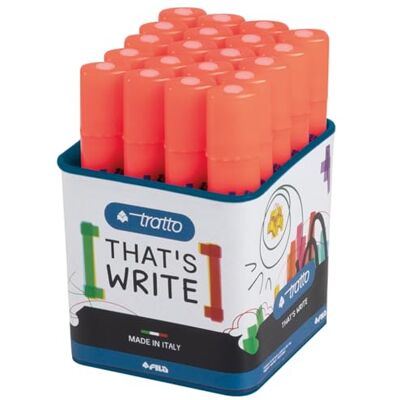 Tratto Video, Evidenziatore, Fluo, Punta scalpello, Barattolo, Rosso fluo, 20pz Tratto Video, Evidenziatore, Fluo, Punta scalpello, Barattolo, Rosso fluo, 20pz