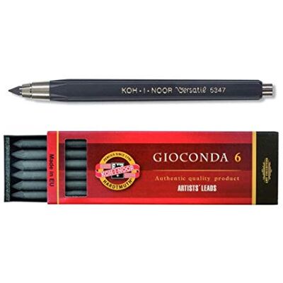 Koh-I-Noor 5347 Matita porta mine, diametro 5,6 mm + Confezione di 6 Mine per Portamine, 5,6 mm, 6B Koh-I-Noor 5347 Matita porta mine, diametro 5,6 mm + Confezione di 6 Mine per Portamine, 5,6 mm, 6B