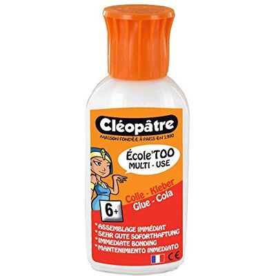 Cléopâtre Cléopre Ecole'Too Colla multimateriali con punta biberon, flacone da 60 g Cléopâtre Cléopre Ecole'Too Colla multimateriali con punta biberon, flacone da 60 g