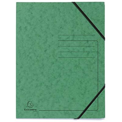 Exacompta Set di 5 cartelle con elastico senza lembi con stampa di righe sulla copertina per l'identificazione dei documenti in cartoncino lucido 355gm2 x archiviazione di documenti A4 verde Exacompta Set di 5 cartelle con elastico senza lembi con stampa di righe sulla copertina per l'identificazione dei documenti in cartoncino lucido 355gm2 x archiviazione di documenti A4 verde