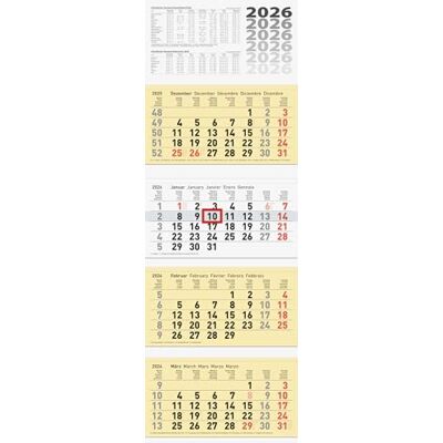 BRUNNEN 4-Monatskalender 2026 camoscio, 320×940 mm BRUNNEN 4-Monatskalender 2026 camoscio, 320×940 mm