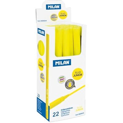 MILAN o Scatola di 22 evidenziatori a punta smussata con tappo ventilato Giallo MILAN o Scatola di 22 evidenziatori a punta smussata con tappo ventilato Giallo