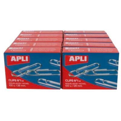 APLI -800 Clip zincate argentate n. 4 da 50 mm, confezione da 10 scatole APLI -800 Clip zincate argentate n. 4 da 50 mm, confezione da 10 scatole