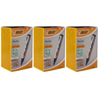BIC Marking 2000 ECOlutions, Pennarelli Indelebili (Punta 1.7mm), Colore Nero, Confezione da 36 Unità, Cancelleria Ufficio "esclusiva amazon BIC Marking 2000 ECOlutions, Pennarelli Indelebili (Punta 1.7mm), Colore Nero, Confezione da 36 Unità, Cancelleria Ufficio "esclusiva amazon