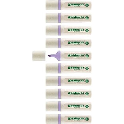 Edding 24 evidenziatori EcoLine – viola pastello – 10 evidenziatori – punta a cuneo 2 – 5 mm per evidenziare ed evidenziare rapidamente e facilmente testi e note, ricaricabili, in materiale Edding 24 evidenziatori EcoLine – viola pastello – 10 evidenziatori – punta a cuneo 2 – 5 mm per evidenziare ed evidenziare rapidamente e facilmente testi e note, ricaricabili, in materiale