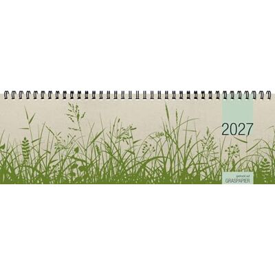 Zettler Tischquerkalender 1W/2S Graspapier 2027: Wochenkalender 32 x 11 cm mit 1 Woche auf 2 Seiten, Stundeneinteilung 8-20 Uhr, umweltfreundlicher Bürokalender für Büro & Homeoffice Zettler Tischquerkalender 1W/2S Graspapier 2027: Wochenkalender 32 x 11 cm mit 1 Woche auf 2 Seiten, Stundeneinteilung 8-20 Uhr, umweltfreundlicher Bürokalender für Büro & Homeoffice