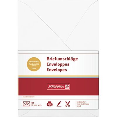 BRUNNEN Buste di carta universale, B6, colore: Bianco BRUNNEN Buste di carta universale, B6, colore: Bianco