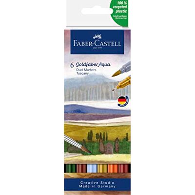Faber-Castell Gofa Aqua Dual Marker Tuscany 6x Faber-Castell Gofa Aqua Dual Marker Tuscany 6x