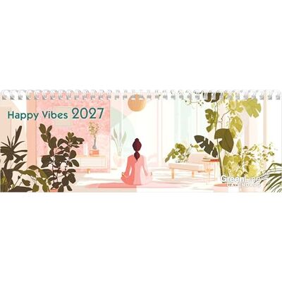 Greenline Happy Vibes 2027: Wochenplaner Querformat 30x11 cm mit Spiralbindung, 2-sprachigem Kalendarium für Büro & Homeoffice Greenline Happy Vibes 2027: Wochenplaner Querformat 30x11 cm mit Spiralbindung, 2-sprachigem Kalendarium für Büro & Homeoffice