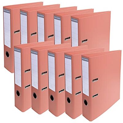Exacompta Classeur a Levier PVC A4 Dos de 70mm, 10 Pezzi, Salmone Pastello Exacompta Classeur a Levier PVC A4 Dos de 70mm, 10 Pezzi, Salmone Pastello