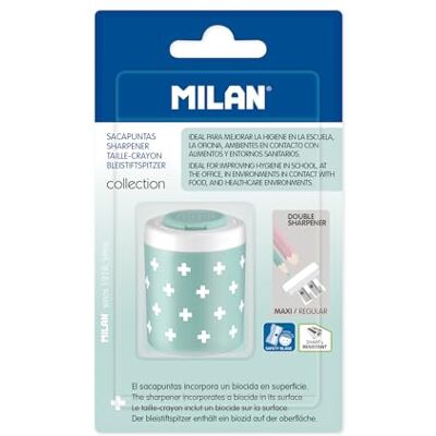 MILAN Blister 1 temperamatite doppia collezione turchese, edizione + MILAN Blister 1 temperamatite doppia collezione turchese, edizione +