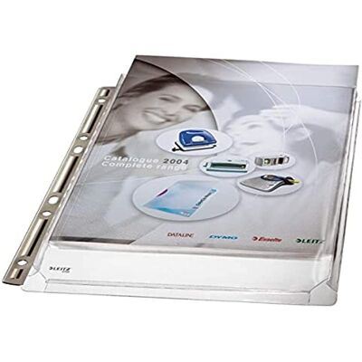Leitz Buste perforate in plastica Premium, Formato A4, Espandibili, Alta capacità fino a 200 fogli, Apertura superiore, PVC 170 micron, Banda in metallo super resistente, Confezione da 3, Leitz Buste perforate in plastica Premium, Formato A4, Espandibili, Alta capacità fino a 200 fogli, Apertura superiore, PVC 170 micron, Banda in metallo super resistente, Confezione da 3,