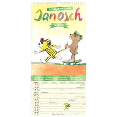Alpha Janosch Familienplaner 2027: Familienkalender 22x45 cm mit 5 Spalten, liebevollen Illustrationen, Schulferien, Stundenplänen & deutschem Kalendarium, ideal für Familien mit Kindern Alpha Janosch Familienplaner 2027: Familienkalender 22x45 cm mit 5 Spalten, liebevollen Illustrationen, Schulferien, Stundenplänen & deutschem Kalendarium, ideal für Familien mit Kindern