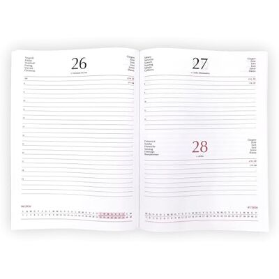 Agendepoint.it Ricambio Agenda Giornaliera 2027, 17x24 cm, Multilingua, Blocco Fisso, Bianco Agendepoint.it Ricambio Agenda Giornaliera 2027, 17x24 cm, Multilingua, Blocco Fisso, Bianco