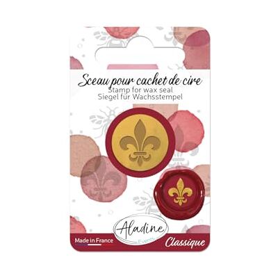 Aladine Sigillo di fiori di giglio per timbro di cera in ottone goffratore pistola a cera per carteria, hobby creativi Aladine Sigillo di fiori di giglio per timbro di cera in ottone goffratore pistola a cera per carteria, hobby creativi